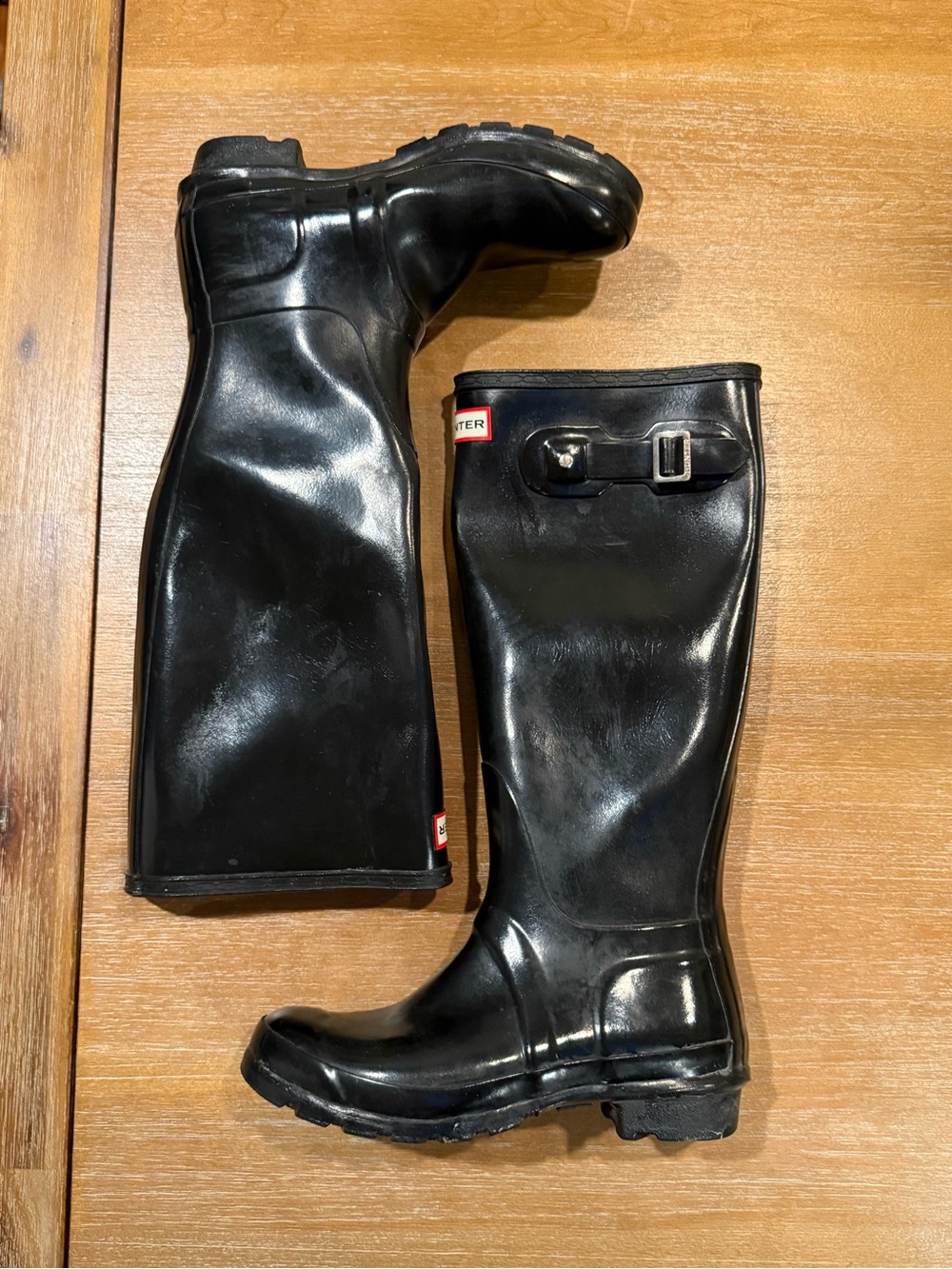 Hunter Original Tall Gloss Rain Boots Black Waterproof Wellies US 6 UK 4 EU 37 - Picture 4 of 10
